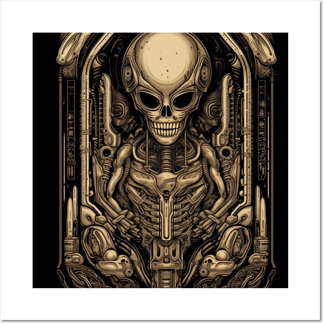 Alien Skull - Goth Baby Xenomorph Wall Art by pandas doing stuff